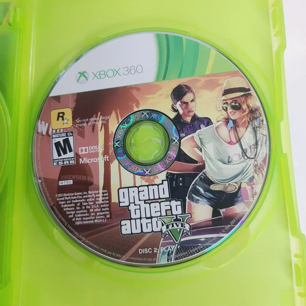 Grand Theft Auto V Five XBOX Live Video Game 2013 TESTED w/Booklet & Poster